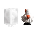 Ghost with pumpkin silicone mold for Halloween aromatherapy candle making, 9.5cm size - Ghost Holding Pumpkin