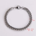 Vista dettagliata del bracciale a catena volpe argento da 7mm con chiusura a moschettone - Bracciale Foxtail 7mm (20cm)