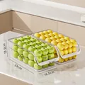 Set of two large transparent food storage drawers for refrigerator organization - Large Handle Upgrade - 2 Pack / Clear White