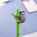 Creative gray sloth climbing green bamboo shaped gel pen for cute student stationery - Light Grey Sloth / 0.5mm Black Ink