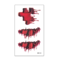 Halloween tattoo sticker BW-12 featuring bloody cross and realistic stitched wound designs - 60*105mm / Bloody Cross and Sutured Wound Style(BW-12)