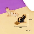 Detail of Halloween black cat alloy pendant with dimensions 25mm and 1.6g weight - 3 Broom Black Cat
