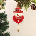 Addobbo natalizio a cuore con pupazzo di neve, cappello scozzese e campanellino d'oro - Pupazzo di Neve Cuore