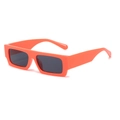Chic orange rectangular thick frame sunglasses with black lenses for a vintage fashion look - Orange Frame Grey Lens