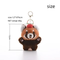 Red-brown plush red panda keychain variant with specific 12x10x6cm dimensions - Doudou Red Panda