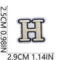 Detailed view of cream and navy embroidered letter H patch with 2.5cm size dimensions - H (Beige)