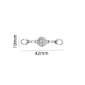 Silver rhinestone magnetic jewelry clasp with lobster claws for necklaces and bracelets - 10# Diamond Ball Silver