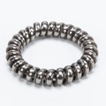 Metallic dark grey spiral hair tie with a glossy finish for women's hairstyles - Black