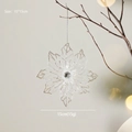 15cm transparent acrylic snowflake ornament with silver glitter and center gem - Snowflake Flower / 15CM