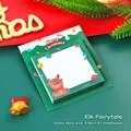 Foglietti adesivi natalizi con renna, 6x6cm, 30 fogli per cancelleria delle feste - Fiaba dell'Alce / 30 Fogli/Blocco