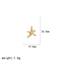 Detailed size chart of gold starfish pendant with pearls and diamonds, 25.5mm by 19.5mm - Pearl Starfish Style (TP115)