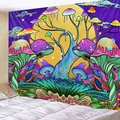Tapiz psicodélico de pared con setas y luna para decoración de paredes de dormitorio - 150x130cm / Estilo 3-Luna y Ojos