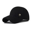 Cappellino da baseball nero con ricamo scorpione e distintivo metallico lettera M - Regolabile / Ciniglia Nero