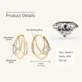 Elegant 925 sterling silver multi-layer hoop earrings with D VVS1 moissanite in gold finish - 0.08ct+0.08ct / Gold