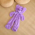 Purple plush teddy bear shell with silk ribbon on wooden floor background - 60cm Skin Shell (Unfilled/With Zipper)