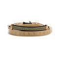 Herren Armband-Set mit römischen Ziffern und mehrfarbigen Perlenketten im Lagenlook - Gold Grün Zirkon Set