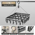 Extra large gunmetal square drying rack with 41 clips and 360-degree rotating hook - Gunmetal Grey Square - Extra Large 41 Clips