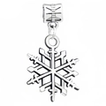 Intricate silver snowflake pendant charm with decorative bail for DIY jewelry - Simple Silver Snowflake (11)