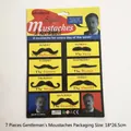 Set di 7 baffi finti autoadesivi neri per travestimenti da vero gentiluomo - Baffo da gentiluomo nero