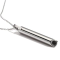 Collana a fischietto per respirazione in acciaio inossidabile argento con catena regolabile - Argento - Stile con Fibbia a Ferro di Cavallo