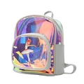 Holographic ballet dance backpack for girls featuring cartoon ballerina illustration - Small / Grey Holographic-Ballet Girl