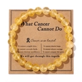 Yellow translucent stone bead bracelet on kraft card with inspirational text - Citrine
