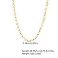Detail view of golden stainless steel oval link chain measuring 40 to 45 cm long - NC-1911G 3.8mm Oval Link Chain