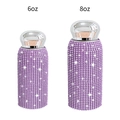 Sparkling purple rhinestone stainless steel tumblers in 6oz and 8oz capacity sizes - Purple