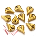 Goldene Edelstahl Herzanhänger in 19mm x 13mm für die DIY Schmuckherstellung - Einzelstück / Gold