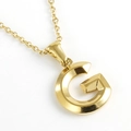 18K gold-plated stainless steel necklace with a 3D letter G pendant for women - Letter G / Gold