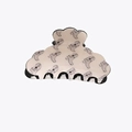 Chic beige and black hair claw clip featuring trendy cowboy boot patterns - Beige Cowboy Boot Pattern Claw