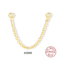 Golden 45mm S925 sterling silver tassel chain earring accessory for jewelry making - 45mm Single Ear Wire Chain / Gold