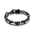 Hip-Hop Gliederkette für Herren aus poliertem Edelstahl in Schwarz und Silber - Schwarz-Silber Patchwork-Stil (KB121524-KFC)