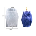 3D owl silicone mold for candles with purple resin owl finished sample and dimensions - Owl Style 1 / 8.1cmx5.6cm