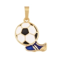 Détail de breloque ballon de foot et chaussure bleue pour création de bijoux sport - Chaussure Bleue et Football