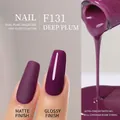 F131 Prune Deep Purple Plant-Based Nail Polish in Matte and Glossy Finish - F131 Prune