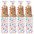 Detailed view of clear gift bags with colorful pet paw prints and bone patterns - Colorful Pet