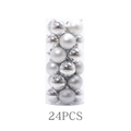 Lot de 24 boules de Noël argentées aux finitions mates, brillantes et pailletées - Argent 4 Cm 24 Pièces En Vrac/carton