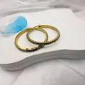 Créoles dorées de 40mm avec cristaux multicolores et base en acier inoxydable - Or 18 carats / 40mm / Multicolore