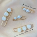 Golden safety pin brooch with white pearls and rhinestones in two distinct sizes - No. 28 Berry Bead 4-Piece Set