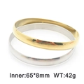 Classic wide smooth stainless steel bangle in gold and silver finish 65x8mm set - Stacking Combinations