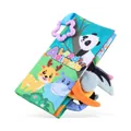 Libro in stoffa Land Animals per neonati con code di animali 3D e massaggiagengive - Stile Animali della Foresta