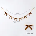 Caramel velvet ribbon bow garland 180cm for Christmas tree decoration and party decor - Light Coffee