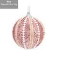 Pallina di Natale rosa da 8cm con glitter e perle per decorazione albero festiva - Diametro 8cm / Rosa