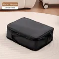 Black medium travel organizer bag for suitcases, waterproof luggage storage cube 35x26x10cm - Black Expandable Medium