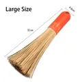 Large 32cm bamboo kitchen brush with red handle for heavy duty pot and pan cleaning - Large Plastic Handle Bamboo Brush (Random Color)
