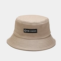 Détail de l'étiquette THE FOCUS et des coutures sur le chapeau bob en coton kaki - M(56-58cm) / Kaki