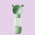Portable pet water bottle in light green with heart-shaped bowl and transparent tank - Cute Style Food Storage Green