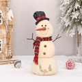 Christmas snowman figurine with black hat and red plaid scarf for winter holiday decor - YH16520B Style/Black Top Hat/55cm High