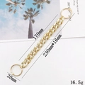 Detail view of a 230mm gold metal chain shoe charm for DIY beaded clogs and accessories - Gold Thick Flat Link Chain